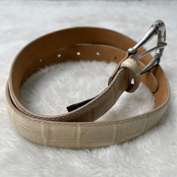 Brighton Women\'s Cream Crocodile Leather Belt Size Medium main image 7